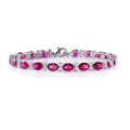 Exquisitely Crafted Fine Jewelry 925 Sterling Silver Adjustable Ruby Gemstone Woman Bracelet