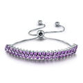 Aivenchy Hand Chain Bracelet Luxury 3Mm Amethyst Stone Jewelry Women S925 Sterling Silver Rhodium Tennis Bracelet