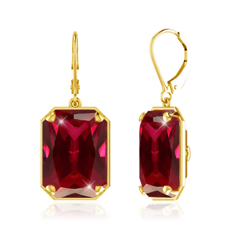 Jewelry Wholesale Designer Geometric Square Joyas Mujer Peridot 925 Silver Women Long Earrings 18K