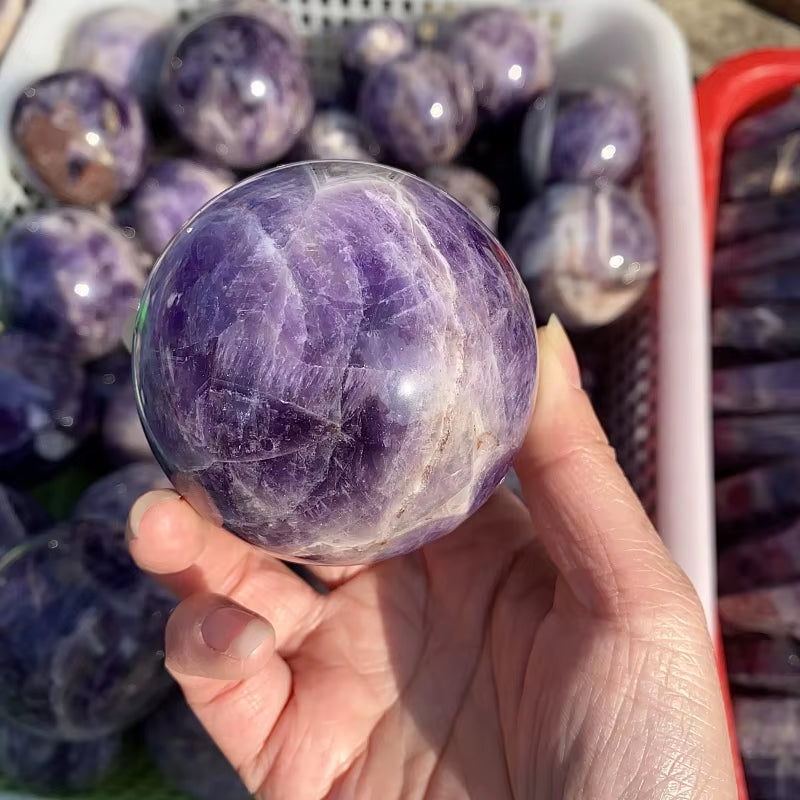Wholesale Natural High Quality Purple Dream Amethyst Sphere Healing Energy Crystal Ball for Home Decoration and Meditation