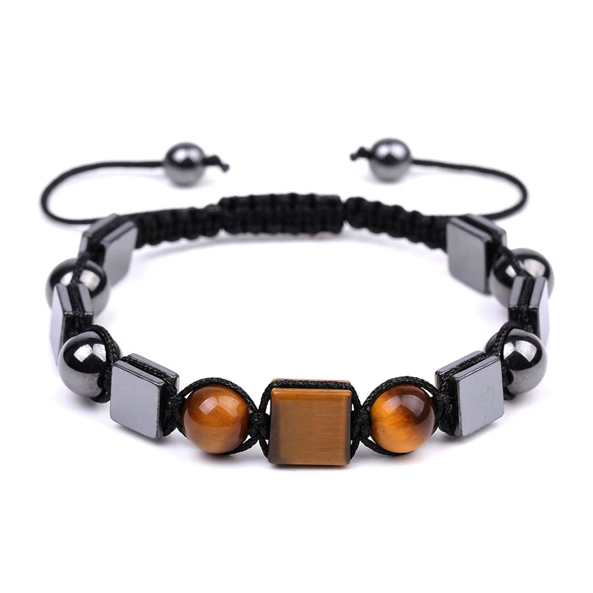 Fashion Handmade Natural Crystal Amethyst 8Mm Beads Chakra Healing Yoga Woven Adjustable Bracelets for Women Men Girls