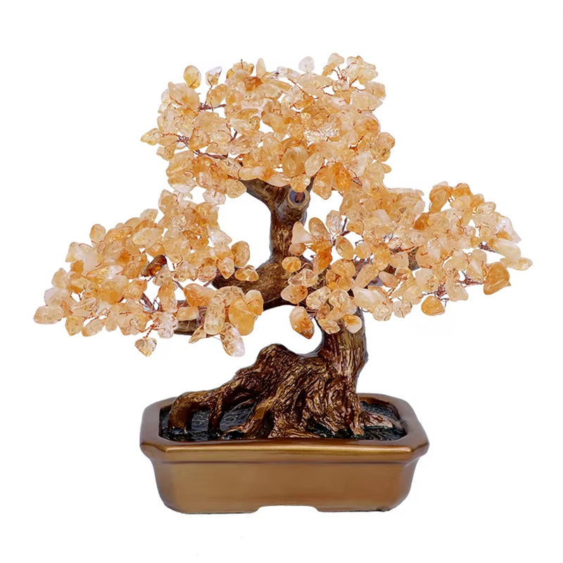 Natural Crystal Tree Topaz and Life Tree Amethyst Seven Chakras Decorative Gift Ornaments for Feng Shui