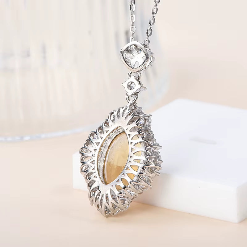 Wholesale Supplier for Natural Citrine Gemstone Pendant Necklace 925 Sterling Silver Pendant Manufacture Jewelry for Women