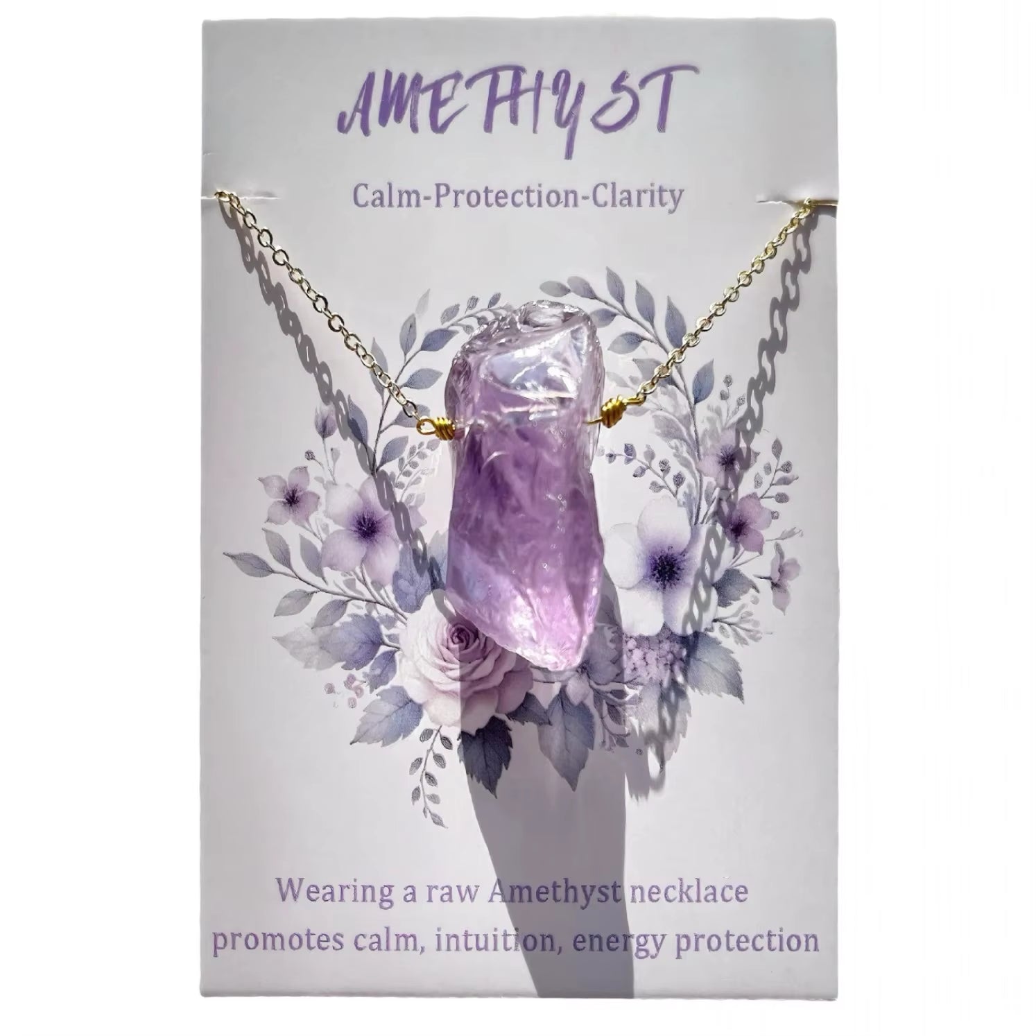 Hot Selling High Quality Amethyst Necklace Pendant Natural Crystal Raw Stone Star Dream Energy Healing Lucky Stone Gift Alloy