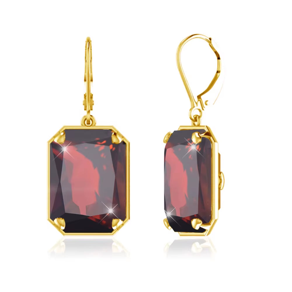 Jewelry Wholesale Designer Geometric Square Joyas Mujer Peridot 925 Silver Women Long Earrings 18K