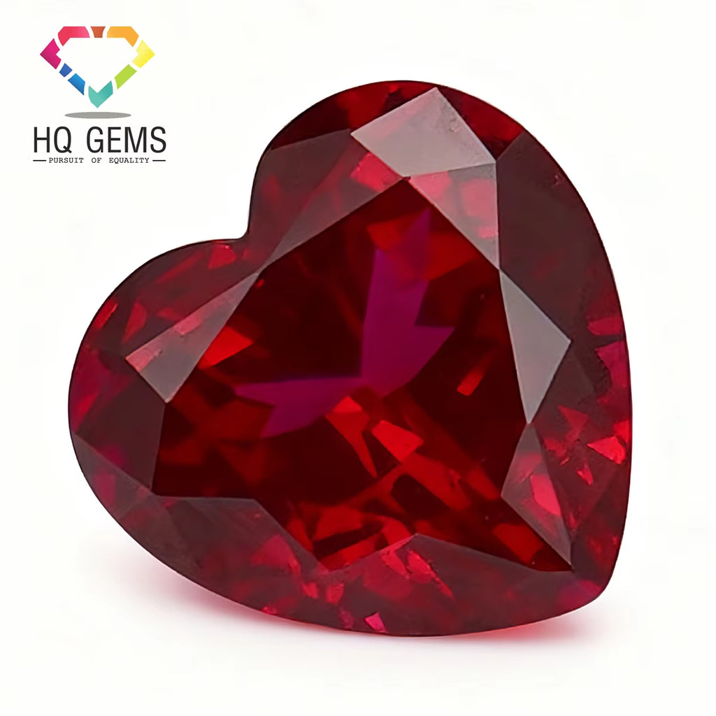 HQ GEMS Czochealski Pigeon Blood Red Ruby7A Hand Cut 8X10Mm 4Ct Emerald Cut Lab Grown Ruby Heat Treated Ruby Lab Ruby