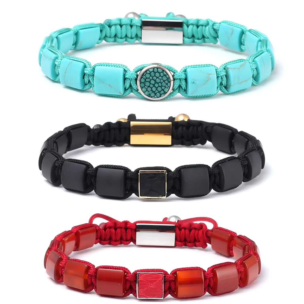 Bestselling Premium Snake Skin Natural Gemstone 8Mm Gorgeous Precious Healing Crystal Stretch Stainless Steel Beaded Bracelet