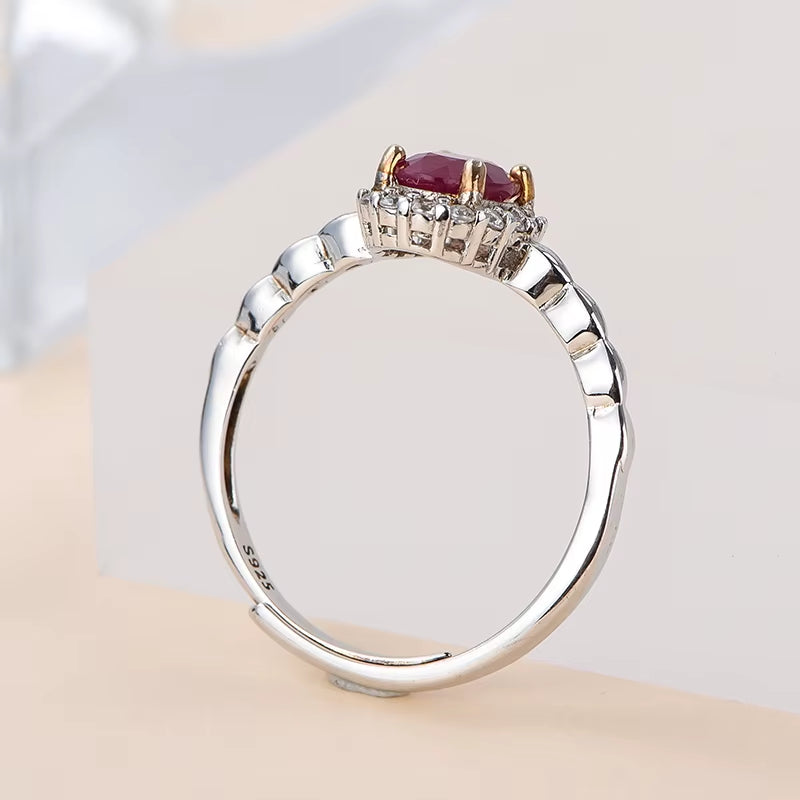Premium Natural Ruby Rings Collection-Fine Red Oval Cut Ruby Gemstone Rings Rhodium CMA Certified for Jewelry Suppliers Custom