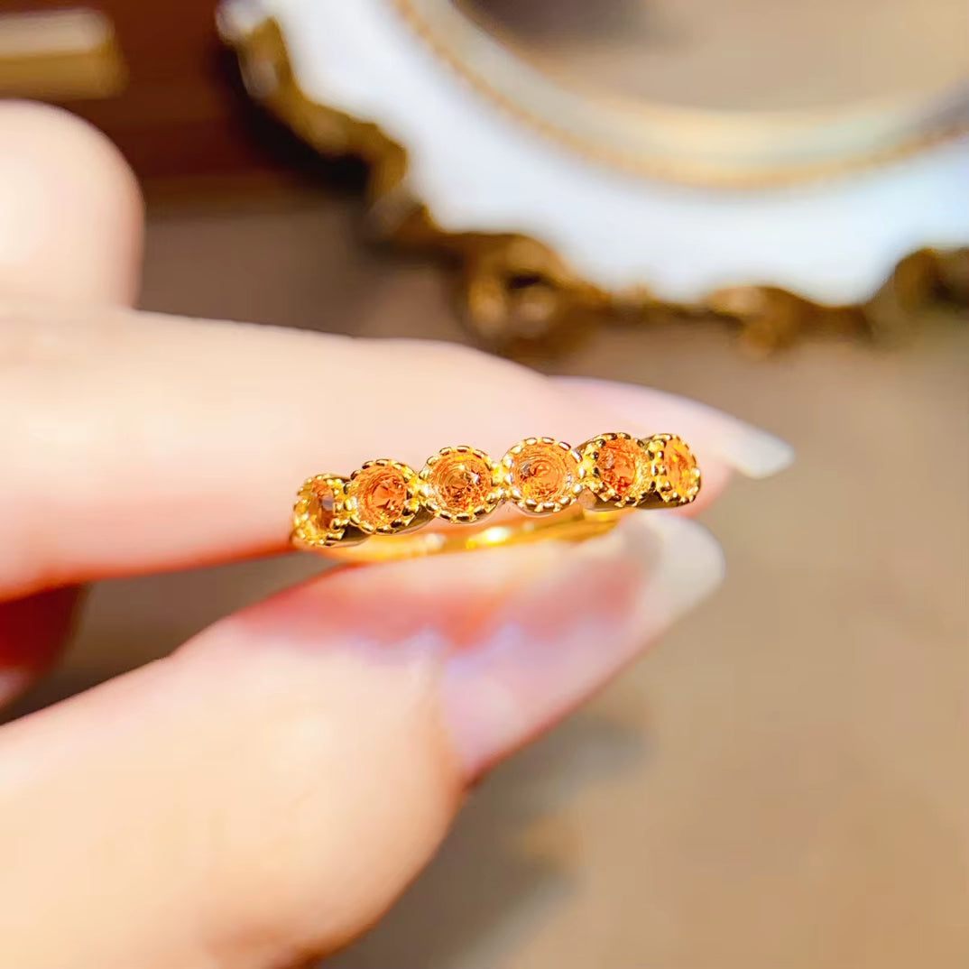 Adjustable Citrine Ring 925 Sterling Silver Flexible Size Yellow Stone Wholesale Universal