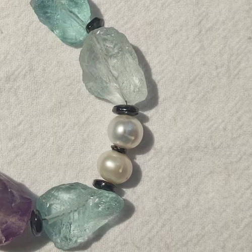 A Vintage Amethyst Pearl Bracelet