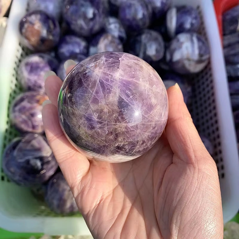 Wholesale Natural High Quality Purple Dream Amethyst Sphere Healing Energy Crystal Ball for Home Decoration and Meditation