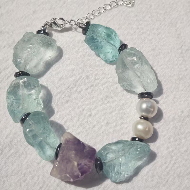 A Vintage Amethyst Pearl Bracelet