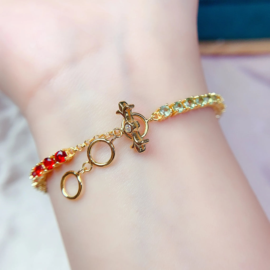 925 Silver Natrual Gemstone Fancy Sapphire Bracelet Handmade Knitting Gift for Valentine'S Day Wedding Party