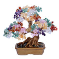 Natural Crystal Tree Topaz and Life Tree Amethyst Seven Chakras Decorative Gift Ornaments for Feng Shui