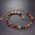 Natural Tourmaline Tennis Bracelet 925 Silver Rhodium Plated Luxury Bulk Wholesale Raw Gemstone Healing Energy Chakra Wedding