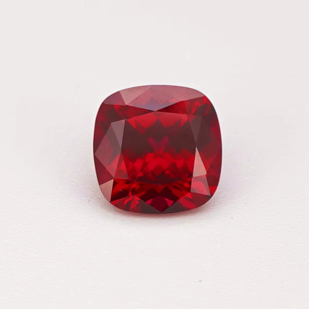 HQ GEMS Czochealski Pigeon Blood Red Ruby7A Hand Cut 8X10Mm 4Ct Emerald Cut Lab Grown Ruby Heat Treated Ruby Lab Ruby