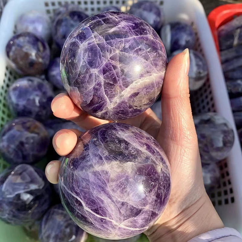 Wholesale Natural High Quality Purple Dream Amethyst Sphere Healing Energy Crystal Ball for Home Decoration and Meditation