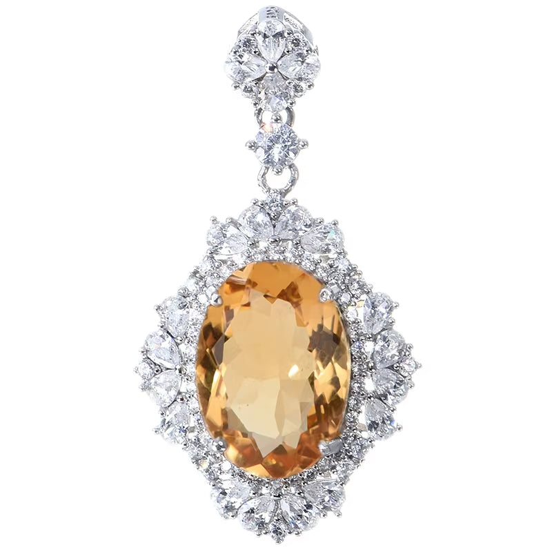 Wholesale Supplier for Natural Citrine Gemstone Pendant Necklace 925 Sterling Silver Pendant Manufacture Jewelry for Women