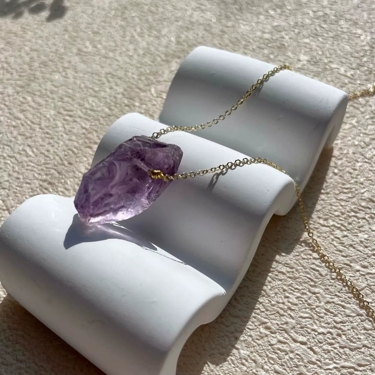 Hot Selling High Quality Amethyst Necklace Pendant Natural Crystal Raw Stone Star Dream Energy Healing Lucky Stone Gift Alloy