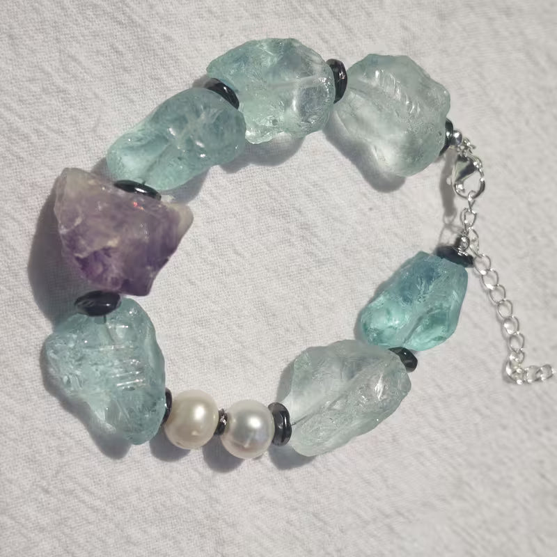 A Vintage Amethyst Pearl Bracelet