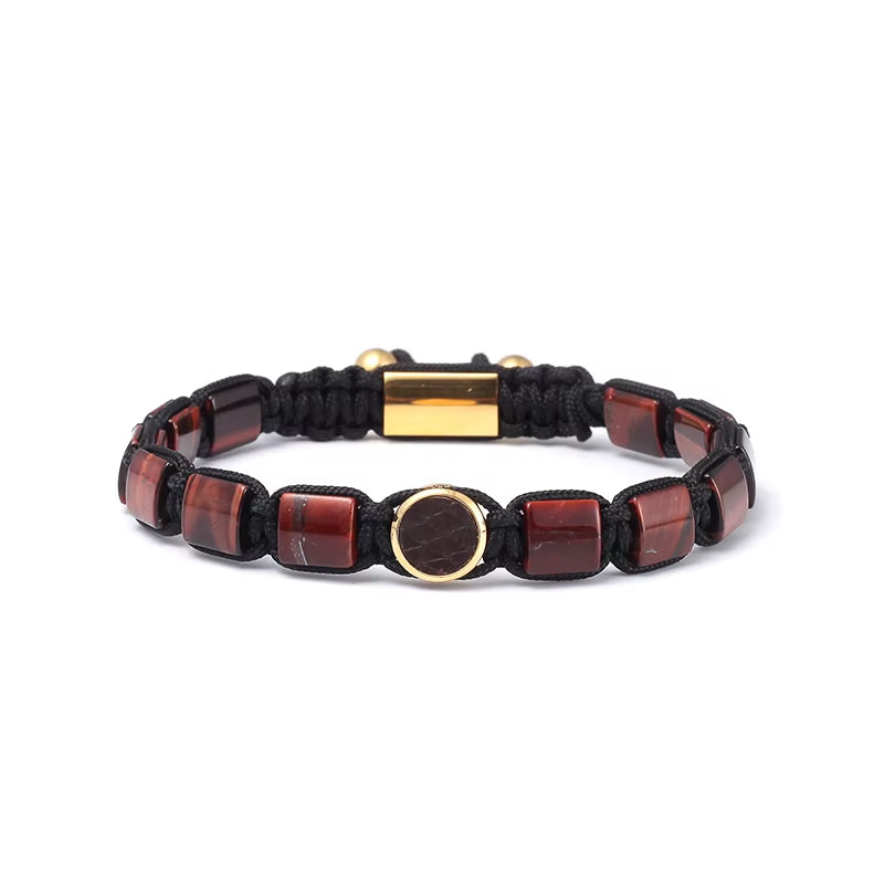 Bestselling Premium Snake Skin Natural Gemstone 8Mm Gorgeous Precious Healing Crystal Stretch Stainless Steel Beaded Bracelet