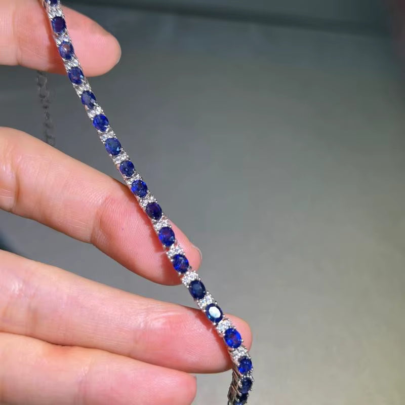 Exquisitely Crafted Fine Jewelry 925 Sterling Silver Adjustable Ruby Gemstone Woman Bracelet