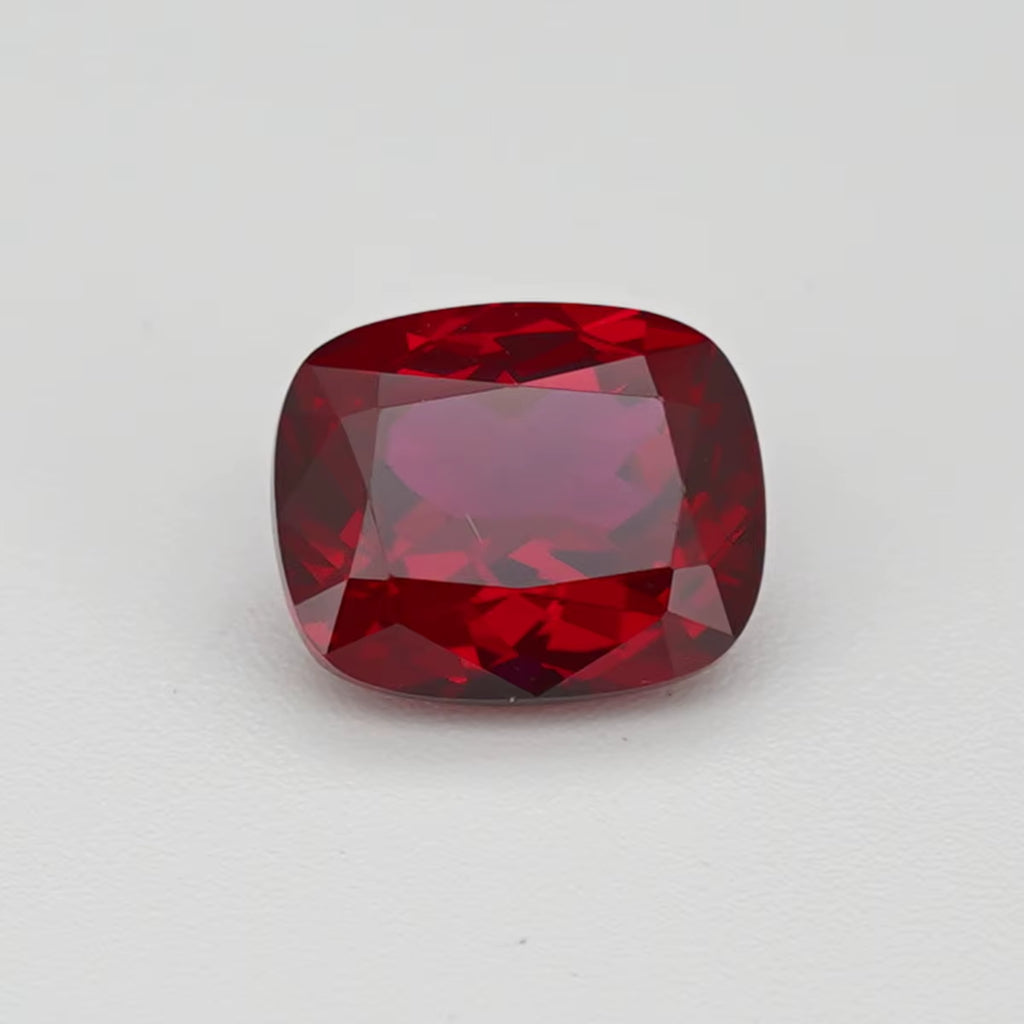 HQ GEMS Czochealski Pigeon Blood Red Ruby7A Hand Cut 8X10Mm 4Ct Emerald Cut Lab Grown Ruby Heat Treated Ruby Lab Ruby