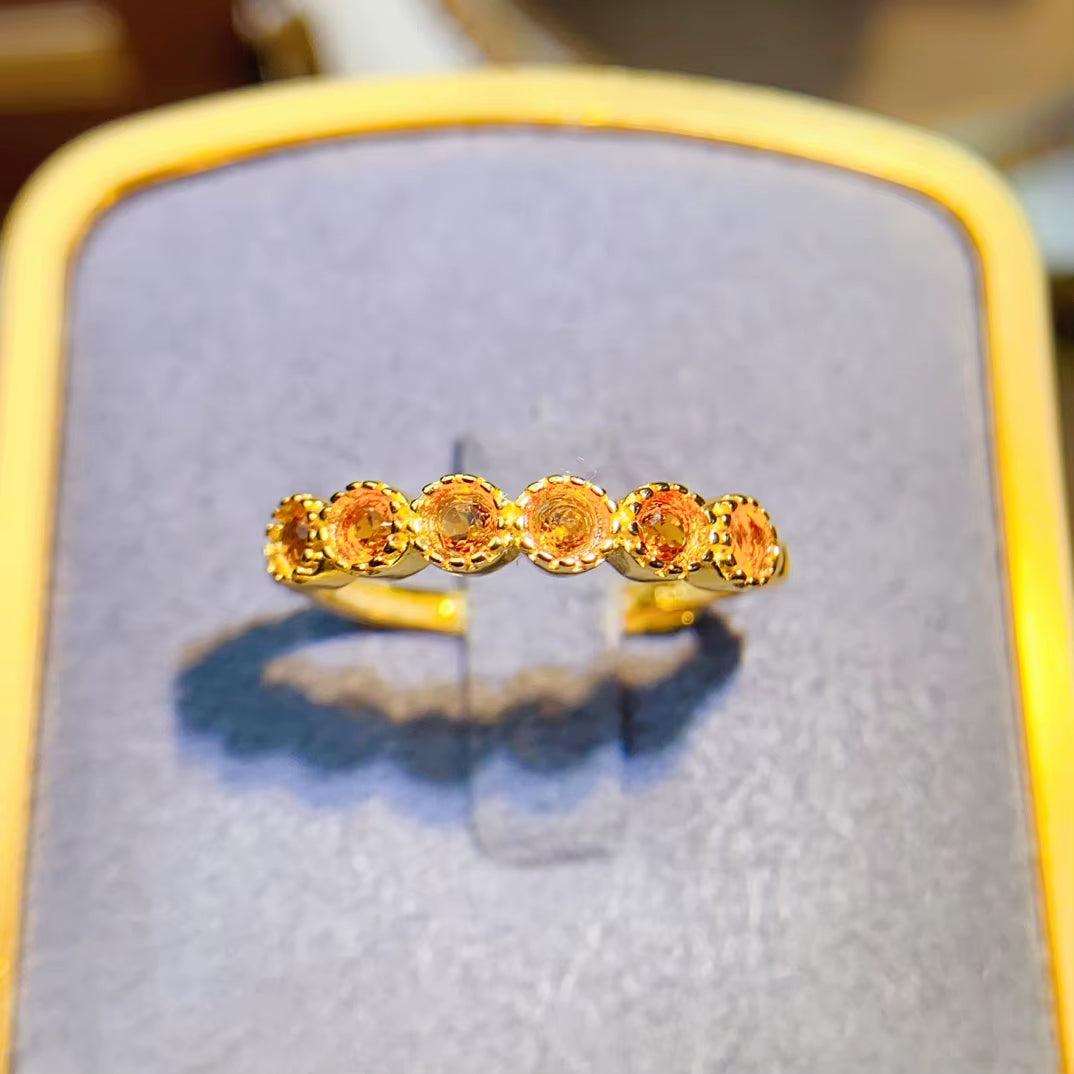 Adjustable Citrine Ring 925 Sterling Silver Flexible Size Yellow Stone Wholesale Universal