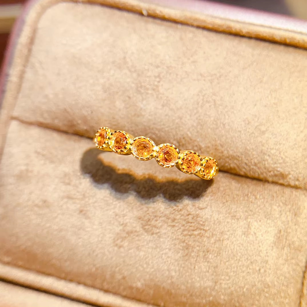 Adjustable Citrine Ring 925 Sterling Silver Flexible Size Yellow Stone Wholesale Universal