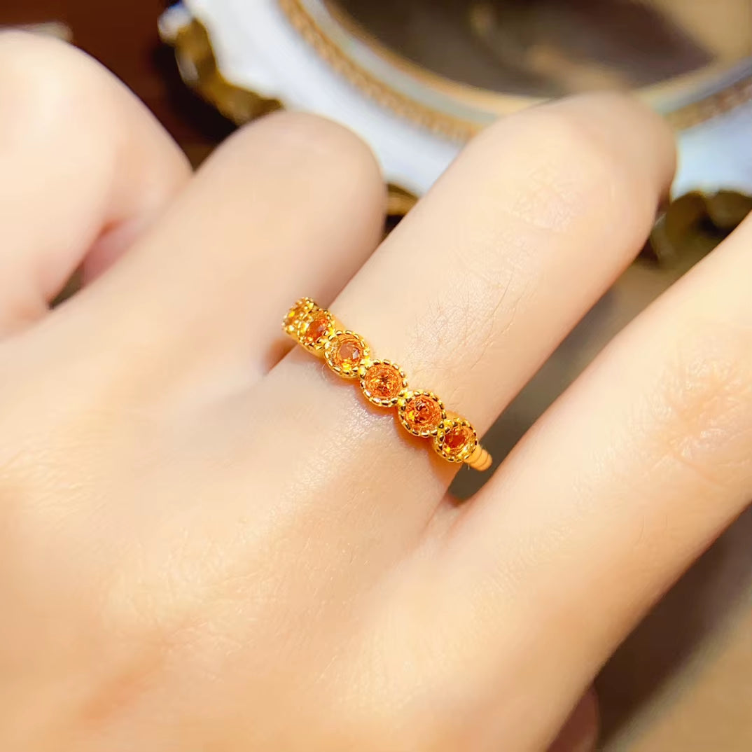 Adjustable Citrine Ring 925 Sterling Silver Flexible Size Yellow Stone Wholesale Universal
