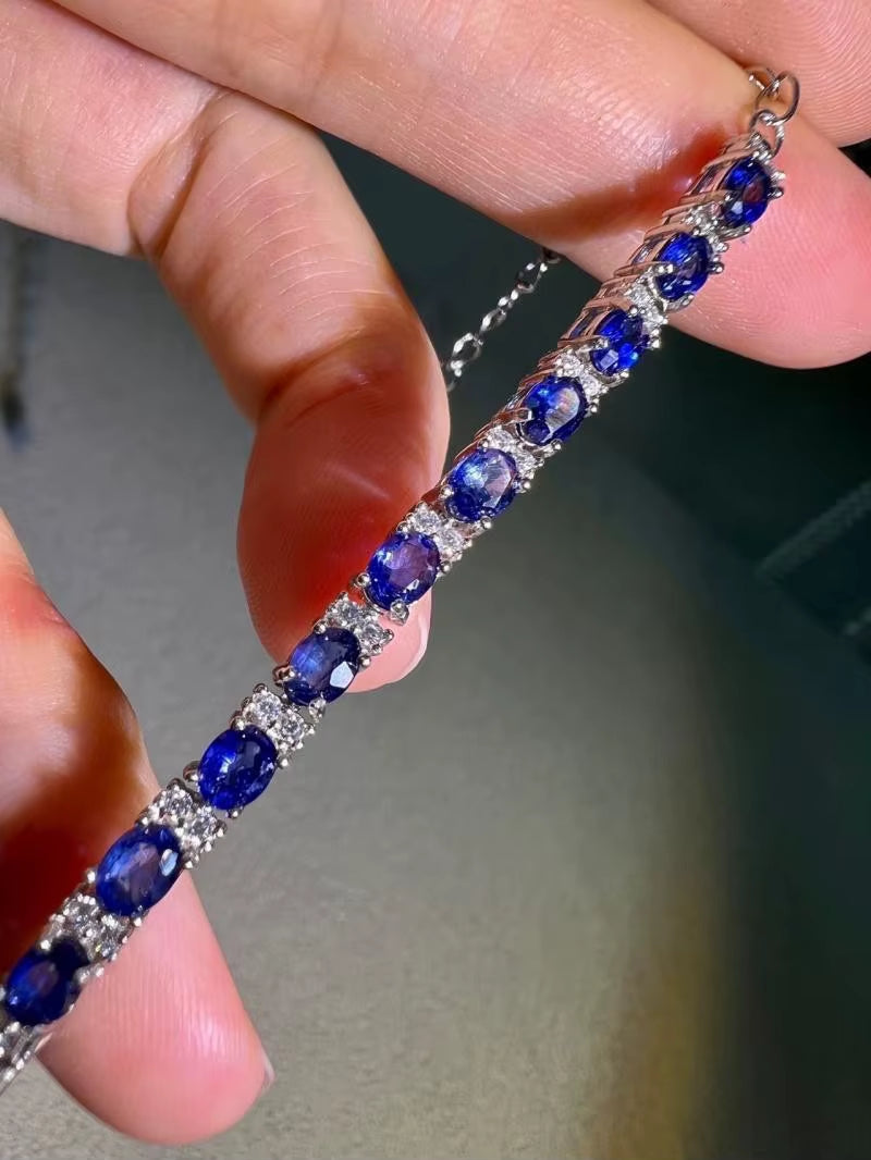 Exquisitely Crafted Fine Jewelry 925 Sterling Silver Adjustable Ruby Gemstone Woman Bracelet