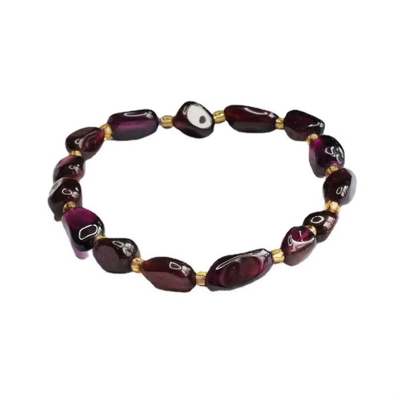 Fashion Jewelry for Women Natural Gemstone Jewelry Bracelets Natural Stone Beads Bracelets Red Garnet Bracelets